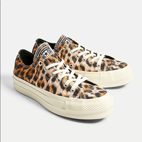 Converse Shoes | New Converse Platform Animal Print Canvas Lo Sz 7 | Poshmark